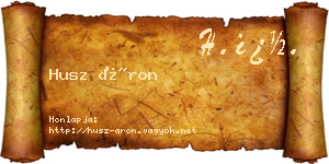 Husz Áron névjegykártya